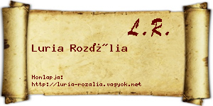 Luria Rozália névjegykártya